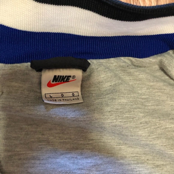 VINTAGE 90s Nike Royal blue BIG logo quarter zip jacket white label retro 1s - Picture 6 of 8